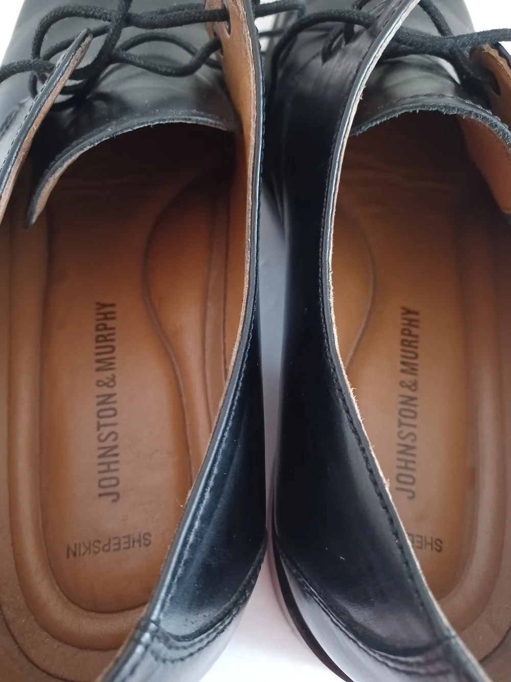 Johnston & Murphy Black Leather Lace-Up Derby Shoes